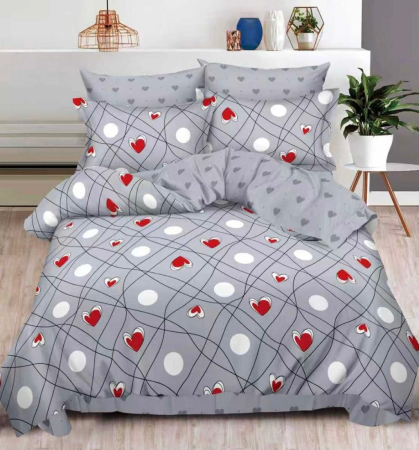 Oferta 2 Lenjerii Bumbac Finet La Doar 229 RON - Lenjerie Pat Dublu, Bumbac Finet, 6 Piese, CU ELASTIC