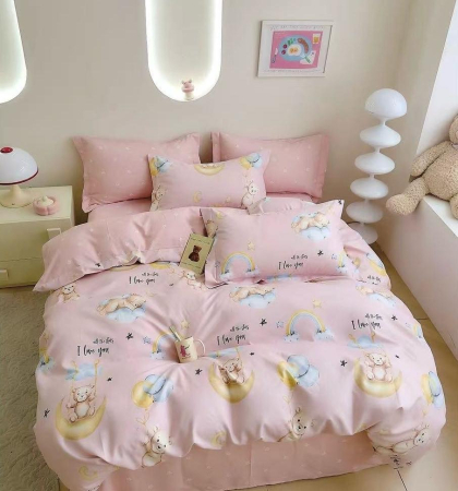 Oferta 2 Lenjerii Bumbac Finet La Doar 229 RON - Lenjerie Pat Dublu, Bumbac Finet, 6 Piese, CU ELASTIC