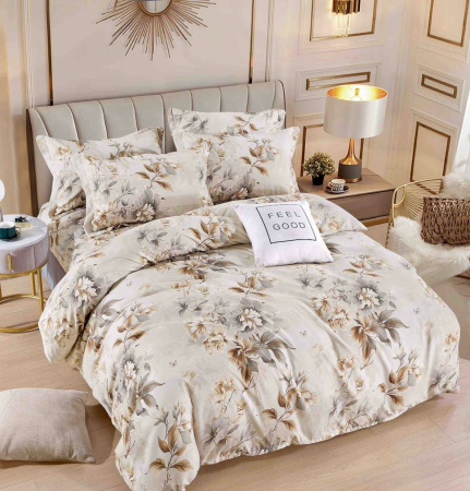 Lenjerii Bumbac Finet Cearceaf Pat Cu Elastic - Lenjerie Pat Dublu, Bumbac Finet, 6 Piese, CU ELASTIC