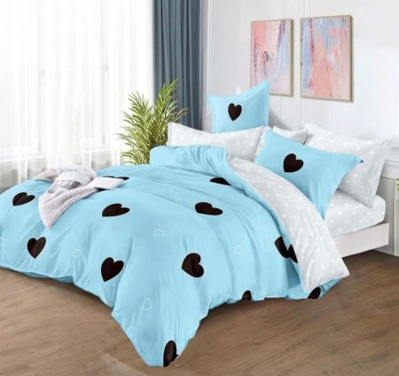 Lenjerii Bumbac Finet Fara Elastic - Lenjerie Din Bumbac Tip Finet 6 Piese Pentru Pat Dublu