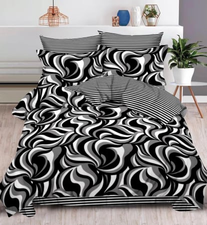 Oferta 2 Lenjerii Bumbac Finet La Doar 229 RON - Lenjerie Pat Dublu, Bumbac Finet, 6 Piese, CU ELASTIC