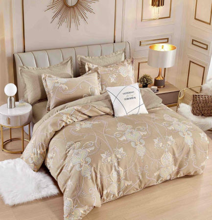 Lenjerii Bumbac Finet Cearceaf Pat Cu Elastic - Lenjerie Pat Dublu, Bumbac Finet, 6 Piese, CU ELASTIC