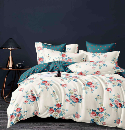 Lenjerii Bumbac Finet Cearceaf Pat Cu Elastic - Lenjerie Pat Dublu, Bumbac Finet, 6 Piese, CU ELASTIC