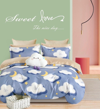 Lenjerii Bumbac Finet Fara Elastic - Lenjerie Din Bumbac Tip Finet 6 Piese Pentru Pat Dublu