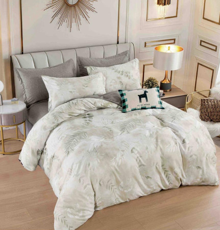 Lenjerii Bumbac Finet Cearceaf Pat Cu Elastic - Lenjerie Pat Dublu, Bumbac Finet, 6 Piese, CU ELASTIC