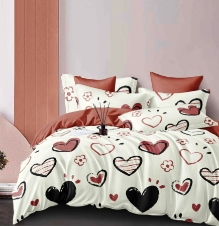 Lenjerii Bumbac Finet Cearceaf Pat Cu Elastic - Lenjerie Pat Dublu, Bumbac Finet, 6 Piese, CU ELASTIC