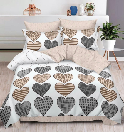 Lenjerii Bumbac Finet Cu Elastic - Lenjerie Pat Dublu, Bumbac Finet, 6 Piese, CU ELASTIC - RL-JHEF - 12