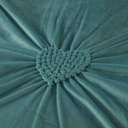 Lenjerie pat dublu, Catifea Deluxe, cu pliuri brodate, 4 piese, Turcoaz, RL-LCJ-6 [1]