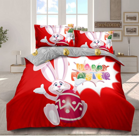 Lenjerii Bumbac Finet Paște - Lenjerii Bumbac Finet, Easter Collection, Rosie cu Iepuras