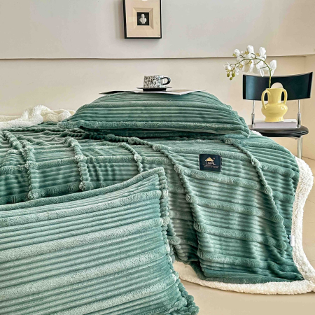 Patura Cocolino Cu Blanita + 2 Fete Perna - Verde Petrol [3]