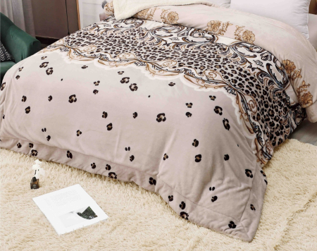Patura Cocolino cu Blanita, 200x230 cm - Crem, Leopard [1]