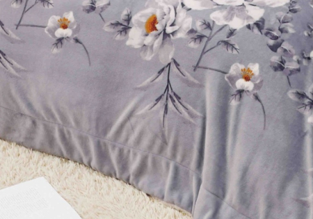 Patura Cocolino cu Blanita, 200x230 cm - Gri, Flori [2]