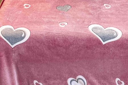 Patura Cocolino cu Blanita, 200x230 cm - Roz, Inimi [2]