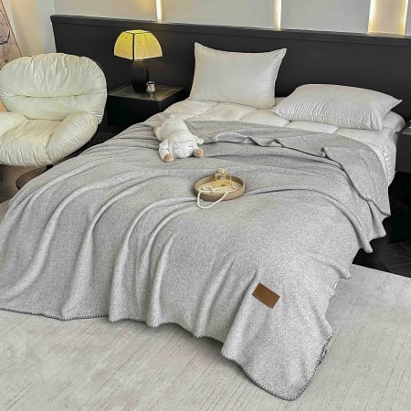 Pătură Cocolino Ultra Soft – Textura de Cașmir, 200x230cm, cu geanta de depozitare [1]