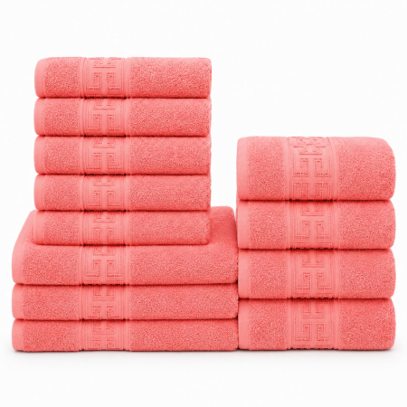 Set 12 Prosoape Maini/Fata/Corp - Set 12 Prosoape Maini/Fata/Corp, Bumbac 100%, 500g/m² - Corai