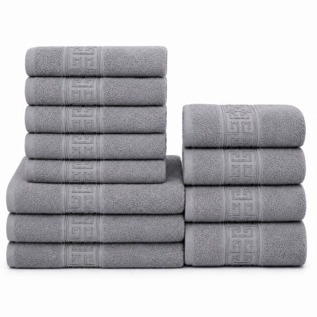 Set 12 Prosoape Maini/Fata/Corp - Set 12 Prosoape Maini/Fata/Corp, Bumbac 100%, 500g/m² - Gri Deschis