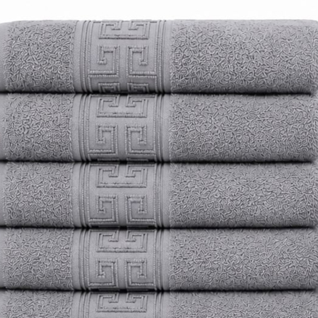 Prosoape de Baie Bumbac 100%, Set 12 Bucati, 500 g/m2, Maini Fata Corp - Gri Deschis [2]