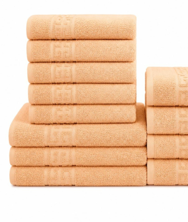 Prosoape de Baie Bumbac 100%, Set 12 Bucati, 500 g/m2, Maini Fata Corp - Portocaliu [1]