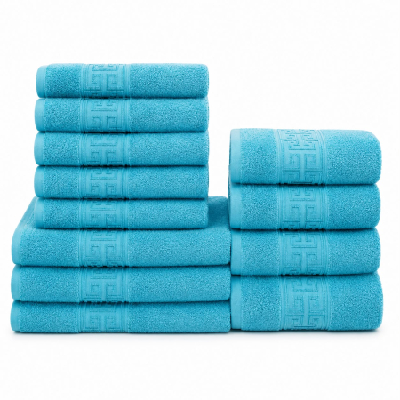 Set 12 Prosoape Maini/Fata/Corp - Set 12 Prosoape Maini/Fata/Corp, Bumbac 100%, 500g/m² - Turcoaz