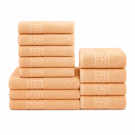 Set 12 Prosoape Maini/Fata/Corp - Set 12 Prosoape Maini/Fata/Corp, Bumbac 100%, 550g/m² - Portocaliu