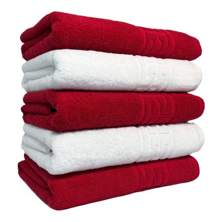 Prosoape Bumbac 100% - Set 5 Prosoape Baie, Bumbac 100% Alb,Rosu
