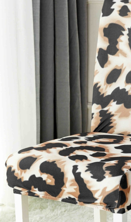 Huse Scaune Microfibra, Elastice, Lavabile, Set 6 Bucati - Maro, Leopard [2]