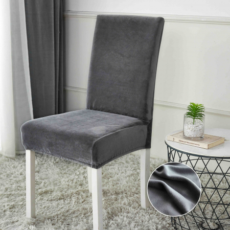 Huse Scaun Catifea - Set 6 Huse Scaune Catifea Uni