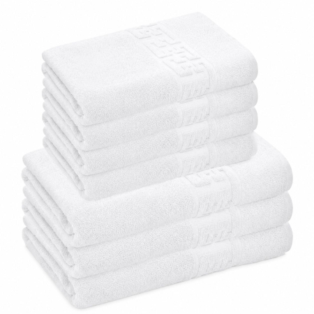 Prosoape Bumbac 100% - Set 7 Prosoape, Bumbac 100%, Alb, 550g/m²