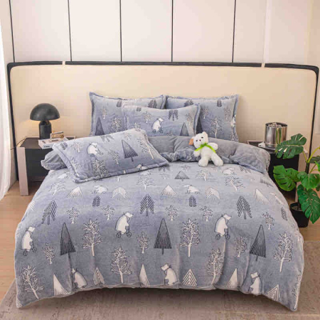 Lenjerii Cocolino 1 Persoana - Set Lenjerie Cocolino Cu Elastic, 4 Piese, Pat 1 Persoana