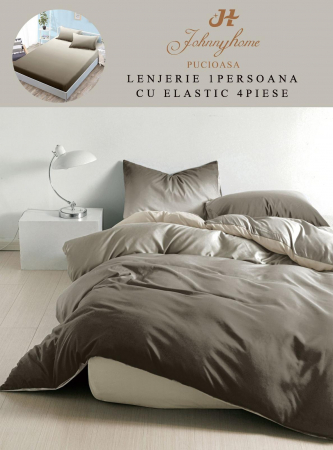 LENJERII DE PAT COPII & 1 PERSOANA - Set Lenjerie De Pat 1 Persoana, 4 piese, cu ELASTIC - RL-1PEJH-8