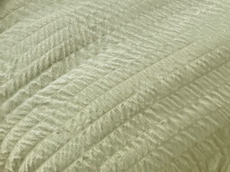 Lenjerie de Pat Bumbac Finet Creponat, Pat Dublu, 6 Piese, cu Volanase - Verde [2]
