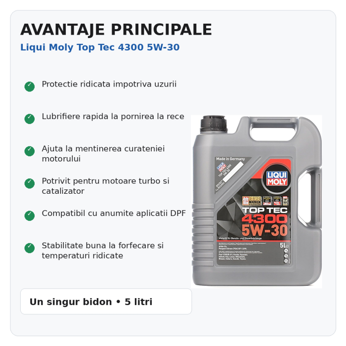 Ulei motor Liqui Moly Top Tec 4300 5W-30 5L [4]