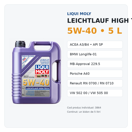 Ulei motor Liqui Moly Leichtlauf High Tech 5W-40 5L [2]