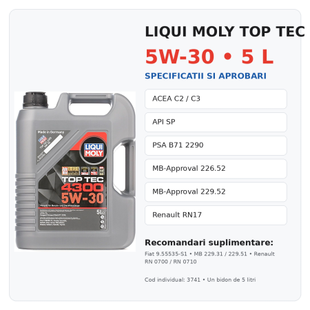 Ulei motor Liqui Moly Top Tec 4300 5W-30 5L [1]