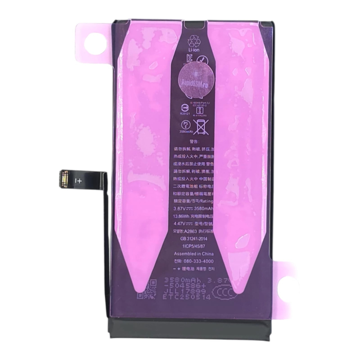 Acumulator compatibil iPhone 14 - High Capacity, Diagnostic - Sanatate 100% [4]