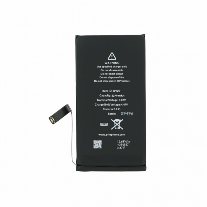 Acumulator Prio compatibil cu iPhone 14, banda adeziva inclusa (Universal APN) [2]