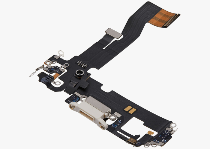 Banda flex cu conector incarcare si microfon iPhone 12 / 12 Pro, White (Original SWAP) [2]