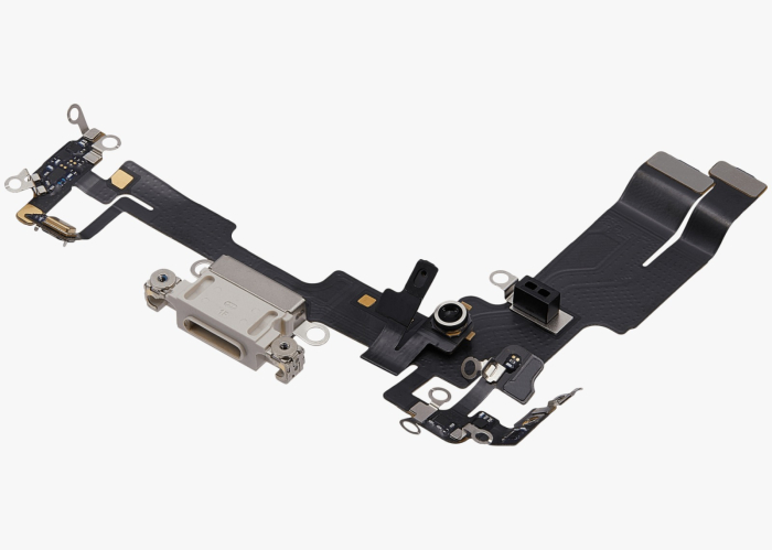 Banda flex cu conector incarcare si microfon iPhone 14, Starlight (Original SWAP) [2]