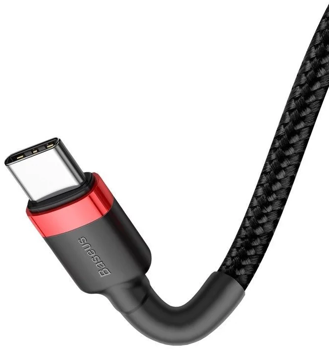CABLU alimentare si date Baseus Cafule, Incarcare Rapida 3A / 60W, USB Type C - Type C, braided, 1m, rosu cu negru [3]