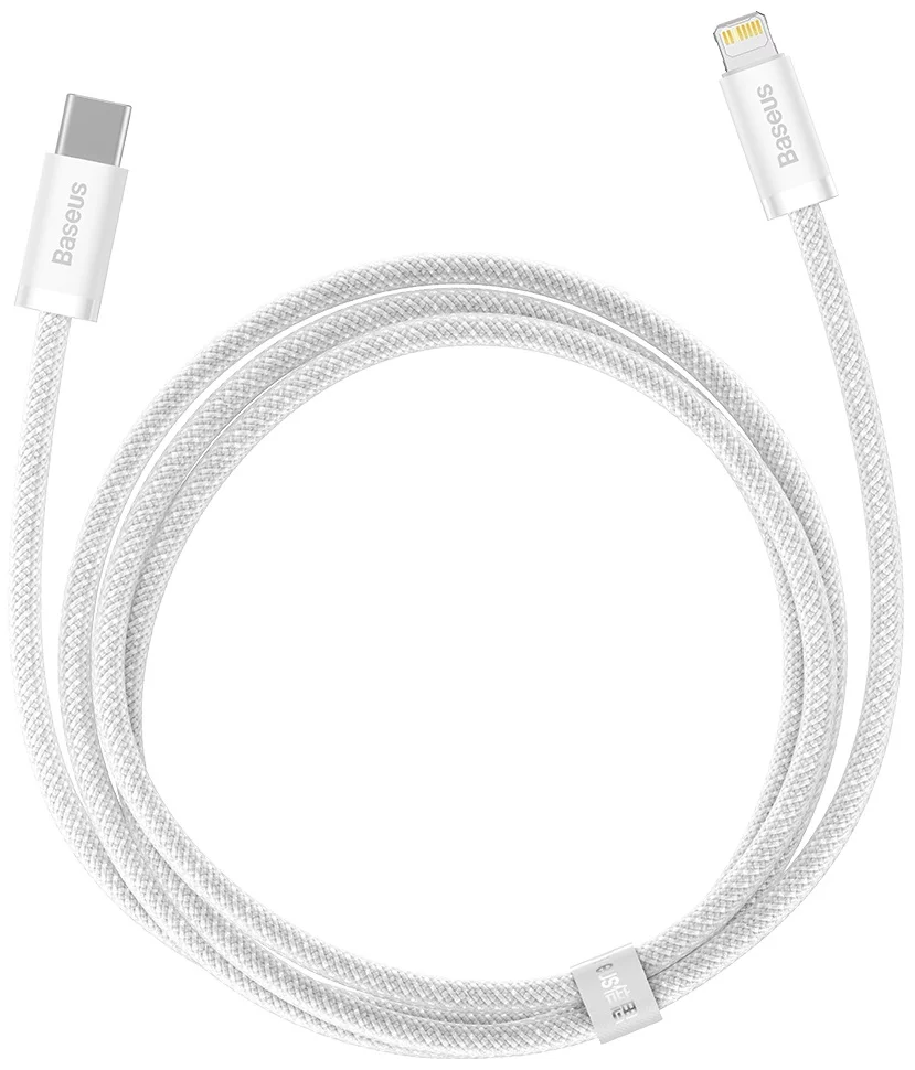 CABLU alimentare si date Baseus Dynamic, Incarcare Rapida, USB Type-C la Lightning Iphone PD 20W, braided, 1m, alb [4]
