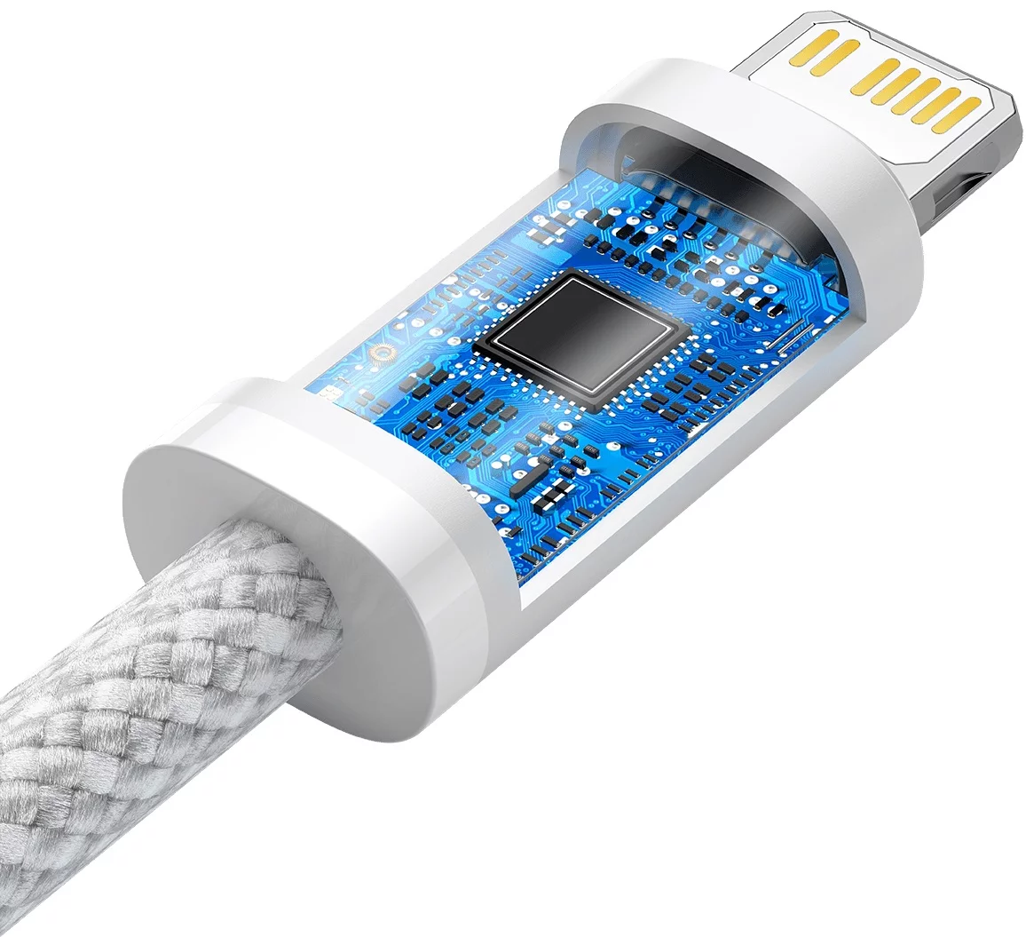CABLU alimentare si date Baseus Dynamic, Incarcare Rapida, USB Type-C la Lightning Iphone PD 20W, braided, 1m, alb [3]