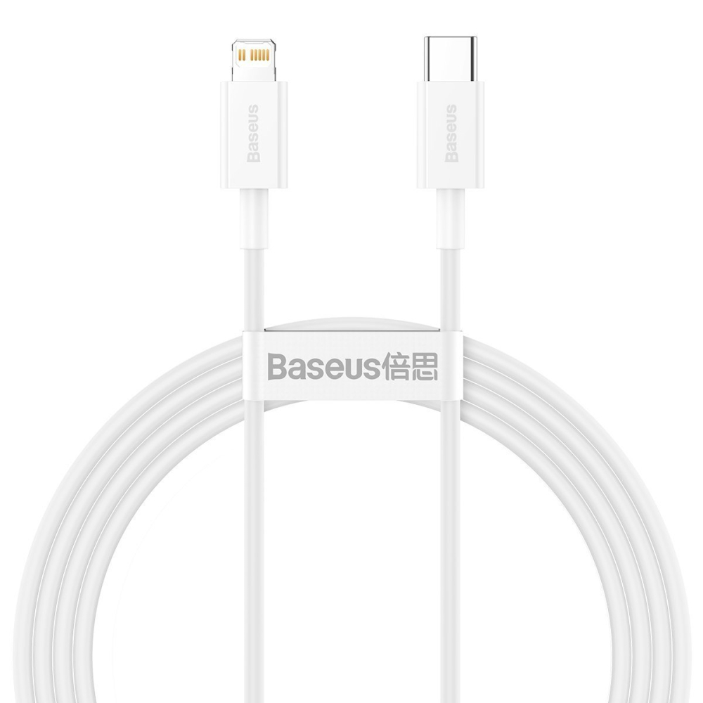 CABLU alimentare si date Baseus Superior, Incarcare Rapida, USB Type-C la Lightning Iphone PD 20W, 1.5m, alb [1]