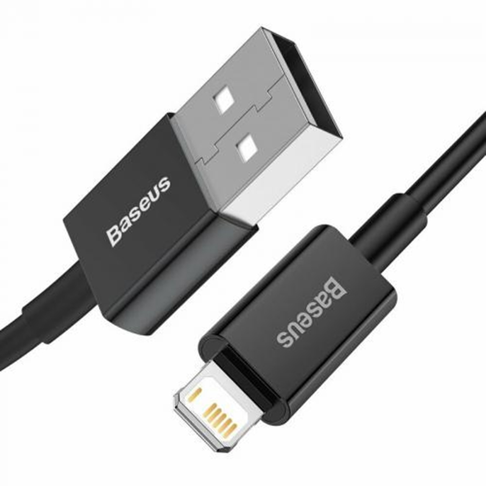 Cablu USB la Lightning Baseus Superior CALYS-A01, 2.4A Fast Charging, 1m, negru [2]