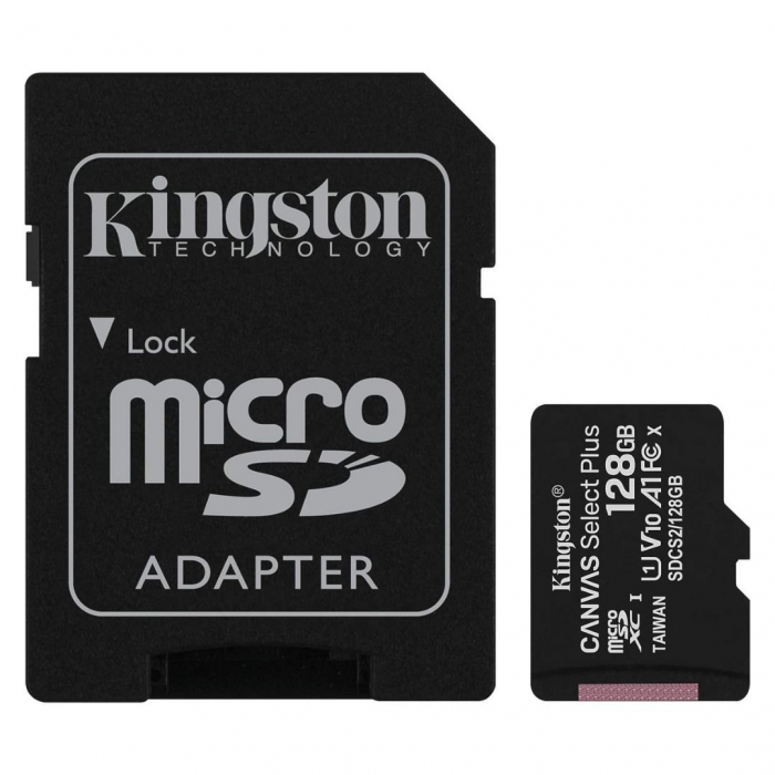 Card de memorie MicroSDXC 128GB Kingston Canvas Select Plus, clasa 10, standard UHS-I U1 - Adaptor inclus [3]