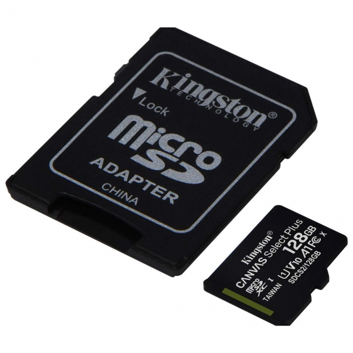 Card de memorie MicroSDXC 128GB Kingston Canvas Select Plus, clasa 10, standard UHS-I U1 - Adaptor inclus [2]