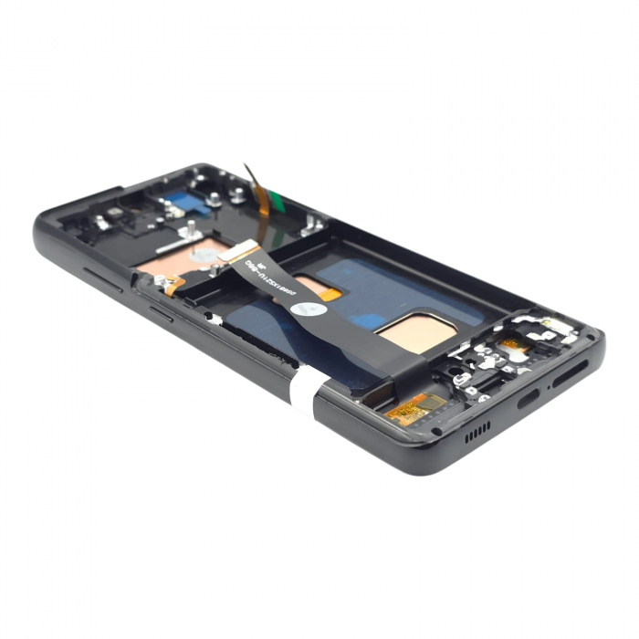 Display compatibil Samsung S21 Ultra (G998), Negru, INCELL - Cu rama [2]