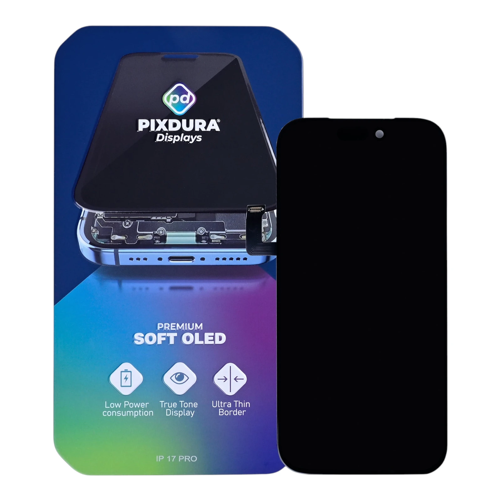 Display compatibil iPhone 17 Pro, Soft Oled Pixdura - (IC schimbabil) (120Hz) [3]