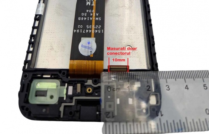 Display compatibil Samsung A14 5G (A146B / A145F), negru / conector mare - cu Rama [3]