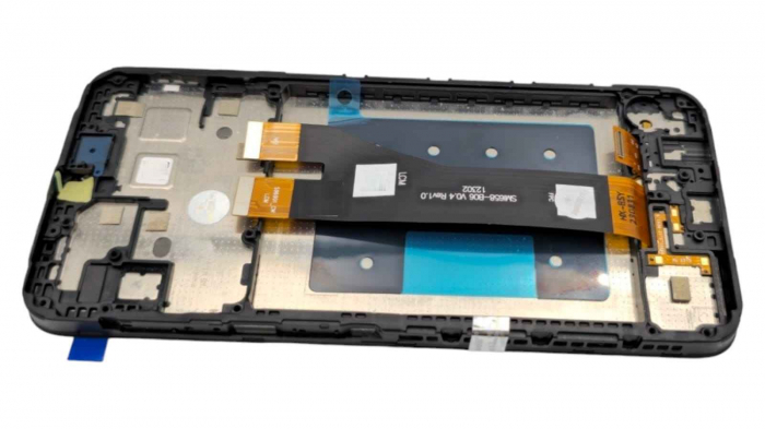 Display compatibil Samsung A14 5G (A146P), negru / CONECTOR MIC - cu Rama [3]