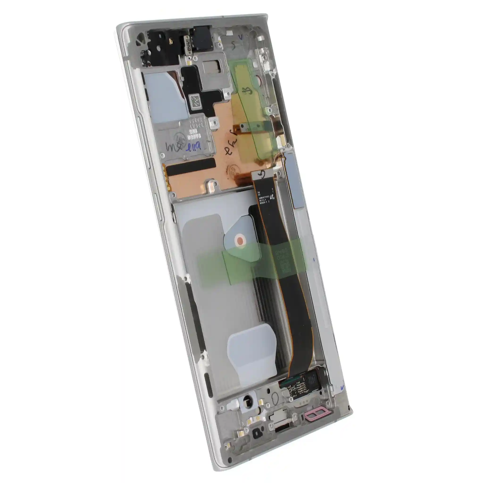 Ecran display cu rama Samsung Note 20 Ultra 4G/ 5G (N985/ N986), Alb - include camera selfie, (Original Service Pack) [3]